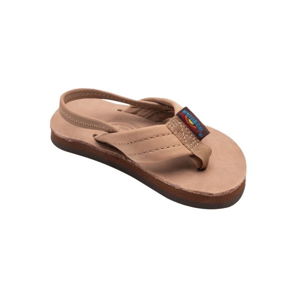 Rainbow Kids Premier Leather With Back Strap Dark Brown Sandal